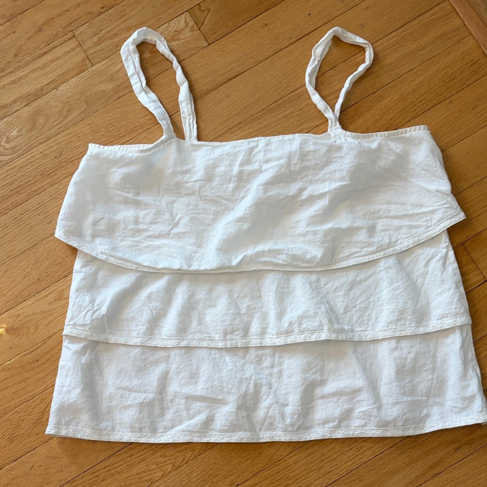 LOFT White Layered Tank Top
